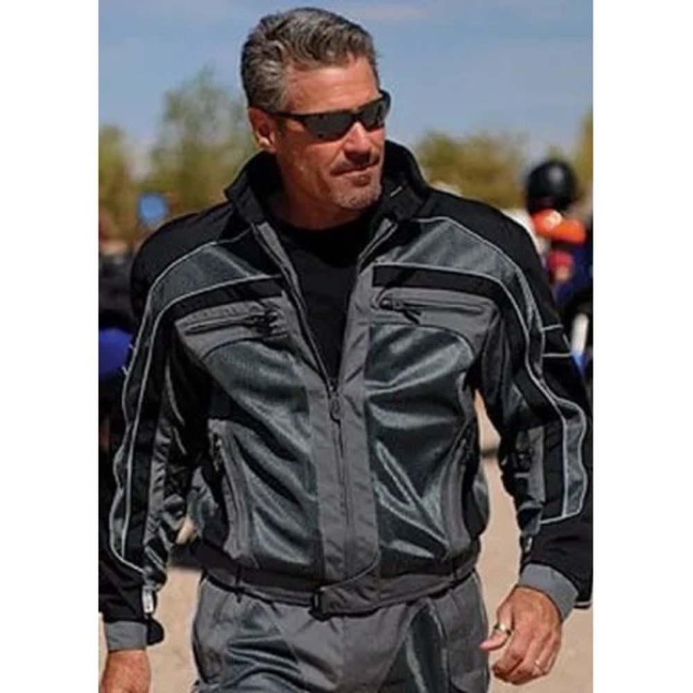 Olympia Moto Sports Airglide Mesh Motorcycle Jacket Black Gray 3XL 3M Reflective